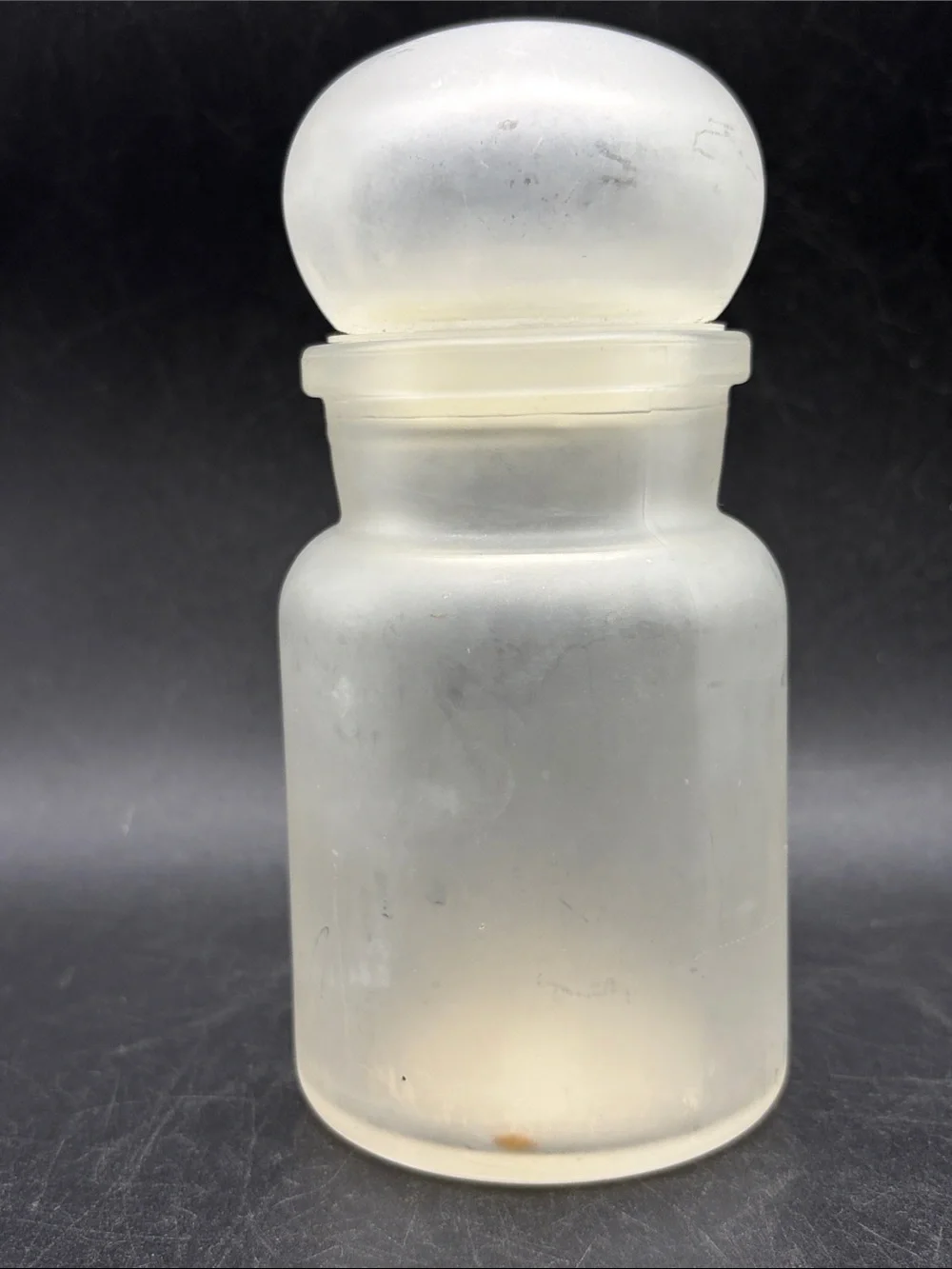 Estee Vintage Mid Century Perfumed Milk Bath Frosted Satin Glass Apothecary Jar